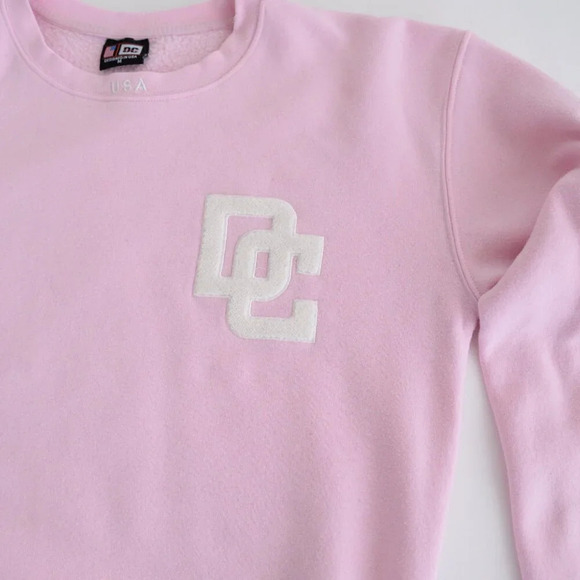 Vintage Pink w Embroidered Washington DS Patriotic Crewneck  Sweater M - Picture 7 of 11